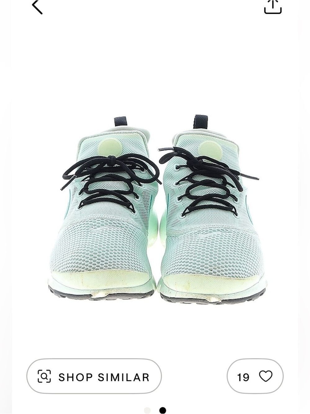Nike Mint Green Mesh Athletic Sneakers with Black Laces - Picture 2 of 2